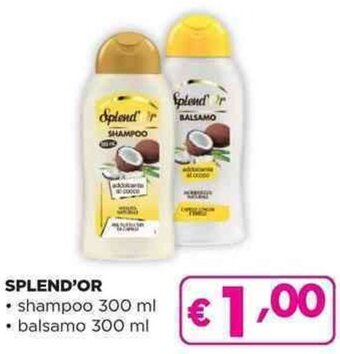 Acqua & Sapone SPLEND'OR shampoo 300 ml /balsamo 300 ml offerta