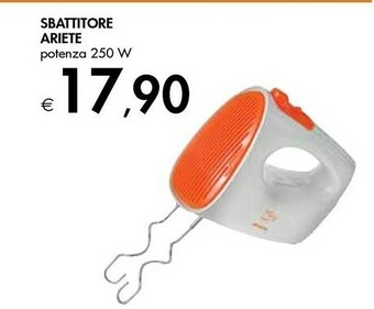 Bennet Ariete 1541 Sbattitore Manuale Arancione, Bianco 250 W offerta