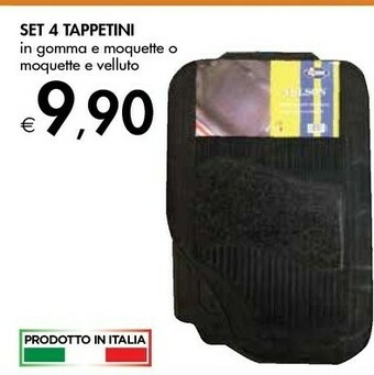 Set 4 Tappetini In Gomma E Moquette O Moquette E Velluto