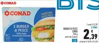 Conad Conad - Burger Di Pesce Croccanti Anche Al Forno 230 G(ml) offerta