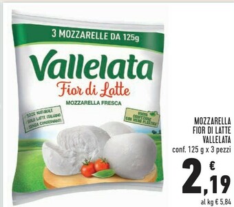 Conad Vallelata Mozzarella Fior Di Latte offerta