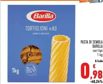 Conad Barilla Tortiglioni N.83 1000 G(ml) offerta