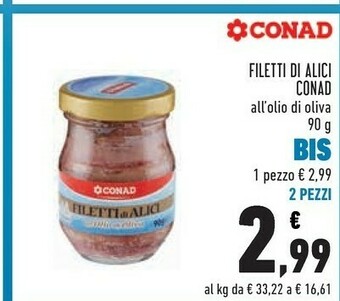 Conad Conad - Filetti Di Alici All'Olio Di Oliva 90 G(ml) offerta