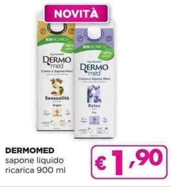 Acqua & Sapone DERMOMED sapone liquido ricarica 900 ml offerta