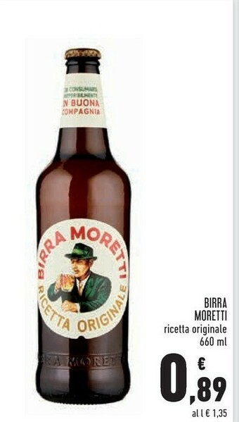 Conad Birra Moretti - Birra Moretti 660 g(ml) offerta