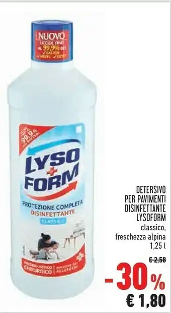 Conad Lysoform Detersivo Per Pavimenti Disinfettante Classico Freschezza Alpina offerta