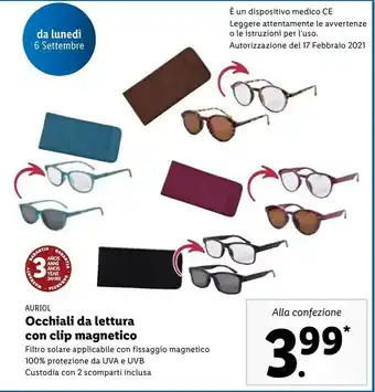 Lidl Auriol Occhiali Da Lettura Con Clip Magnetico offerta