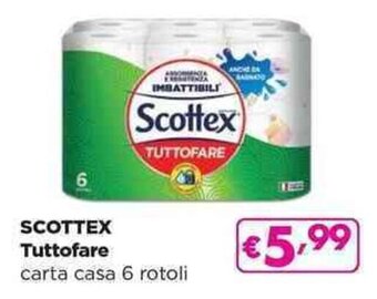 Acqua & Sapone SCOTTEX Tuttofare carta casa 6 rotoli offerta