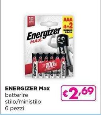 Acqua & Sapone ENERGIZER Max batterire stilo/ministilo 6 pezzi offerta