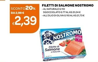 Ekom Nostromo Filetto Di Salmone Al Naturale 110 G(ml) offerta