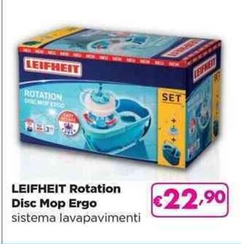 Acqua & Sapone LEIFHEIT Rotation Disc Mop Ergo sistema lavapavimenti offerta