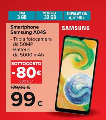 Carrefour Smartphone Samsung A04S offerta