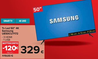 Carrefour SMART TV Tv Led 50" 4K Samsung offerta