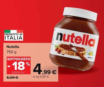 Carrefour Nutella 750 g offerta