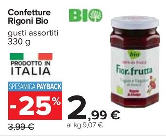 Carrefour Confetture Rigoni Bio gusti assortiti 330 g offerta