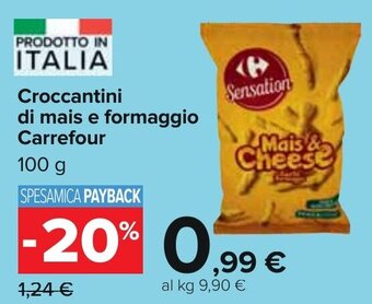 Carrefour Croccantini di mais e formaggio Carrefour 100 g offerta