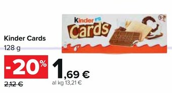 Carrefour Kinder Cards 128 g offerta