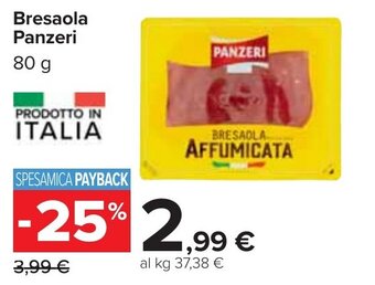 Carrefour Bresaola Panzeri 80 g offerta
