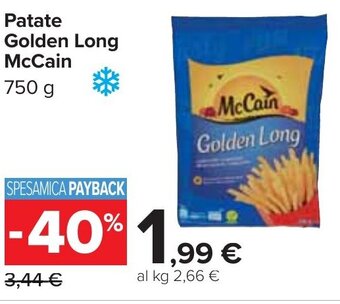 Carrefour Patate Golden Long McCain 750 g offerta