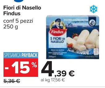 Carrefour Fiori di Nasello Findus conf 5 pezzi 250 g offerta