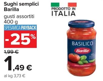Carrefour Sughi semplici Barilla gusti assortiti 400 g offerta