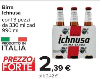 Carrefour Birra Ichnusa 990 ml offerta