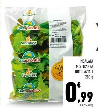 Ortopronto - Insalata Mista Pronta Da Condire 200 G(ml)