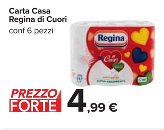 Carrefour Carta Casa Regina di Cuori conf 6 pezzi offerta