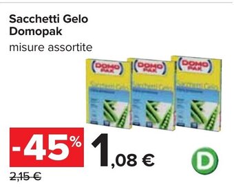 Carrefour Sacchetti Gelo Domopak offerta