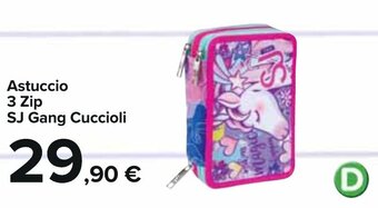 Carrefour Astuccio 3 Zip SJ Gang Cuccioli offerta
