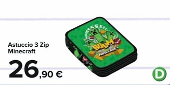 Carrefour Astuccio 3 Zip Minecraft offerta