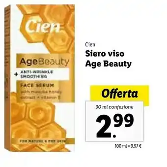 Lidl Cien Siero Viso Age Beauty offerta