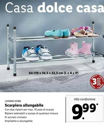 Lidl Livarno Home Scarpiera Allungabile offerta