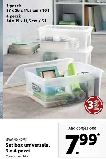 Lidl Livarno Home Set Box Universale 3 O 4 Pezzi offerta