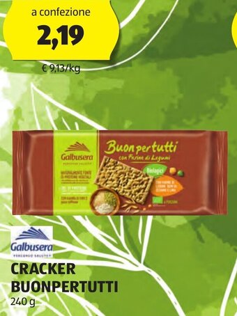 ALDI Galbusera CRACKER BUONPERTUTTI 240 g offerta