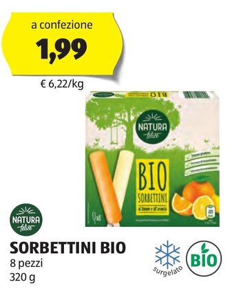 ALDI NATURA felice SORBETTINI BIO 320 g offerta