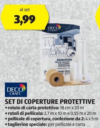 ALDI DECO CRAFT SET DI COPERTURE PROTETTIVE offerta