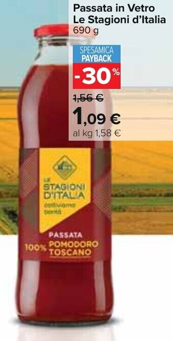 Carrefour Passata in Vetro Le Stagioni d'Italia 690 g offerta