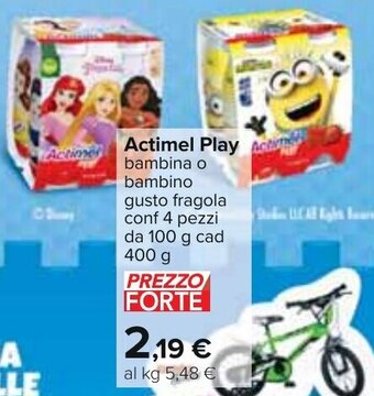 Actimel Play bambina o bambino gusto fragola conf 4 pezzi da 100 g cad 400 g