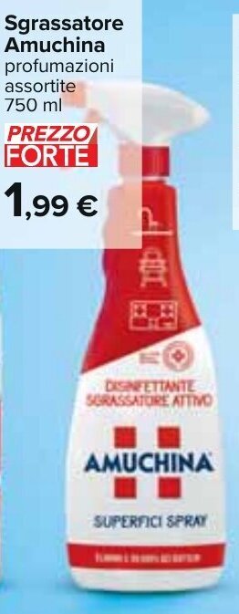 Carrefour Sgrassatore Amuchina profumazioni assortite 750 ml offerta