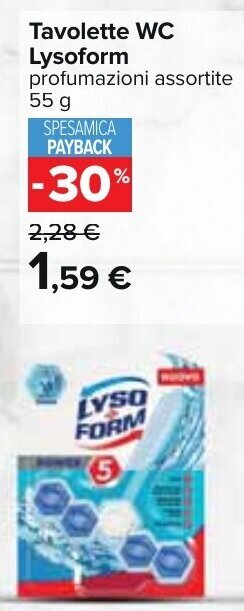 Carrefour Tavolette WC Lysoform profumazioni assortite 55 g offerta