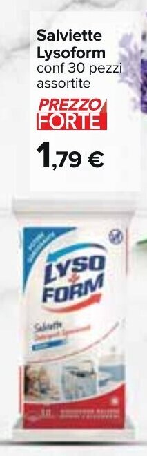 Carrefour Salviette Lysoform conf 30 pezzi assortite offerta