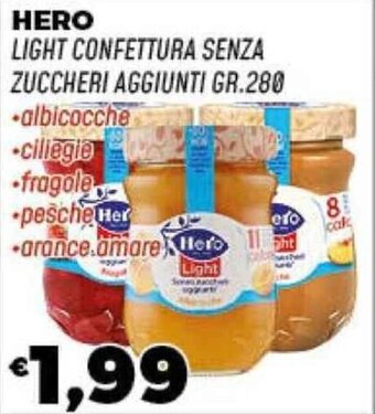 Euromarket Carandente HERO LIGHT CONFETTURA SENZA ZUCCHERI AGGIUNTI GR.280 offerta