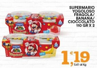 Gecop SUPERMARIO YOGOLOSO FRAGOLA/ BANANA/ CIOCCOLATO 110 GR X 2 offerta