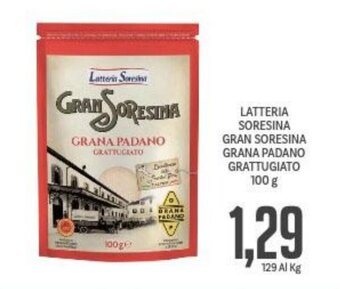Supermercati Piccolo LATTERIA SORESINA GRAN SORESINA GRANA PADANO GRATTUGIATO 100 g offerta