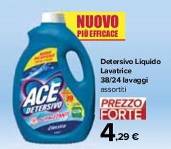 Carrefour ACE Detersivo Liquido Lavatrice 38/24 lavaggi assortiti offerta