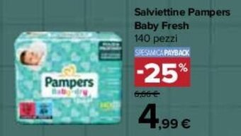 Carrefour Salviettine Pampers Baby Fresh 140 pezzi offerta