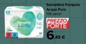 Carrefour Salviettine Pampers Acqua Pura 156 pezzi offerta