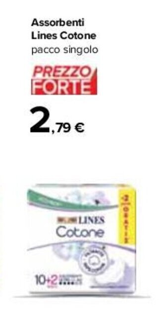 Carrefour Assorbenti Lines Cotone offerta