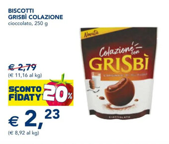 Esselunga BISCOTTI GRISBÌ COLAZIONE cioccolato, 250 g offerta